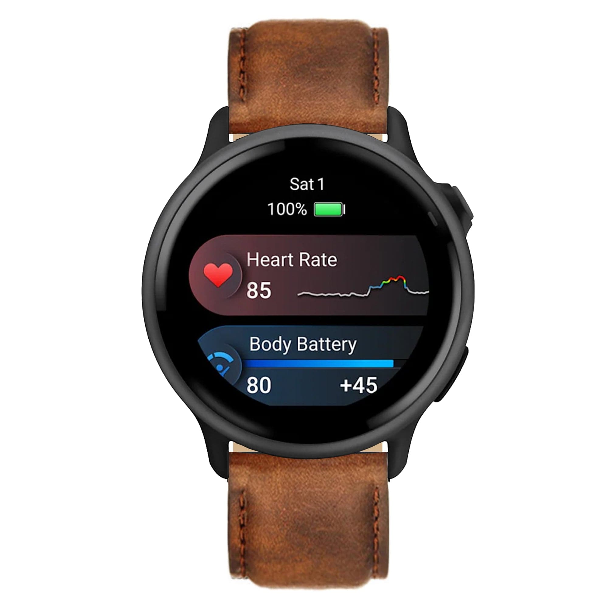 20mm Quick-Release Premium Italian Leather Strap for Garmin Watch