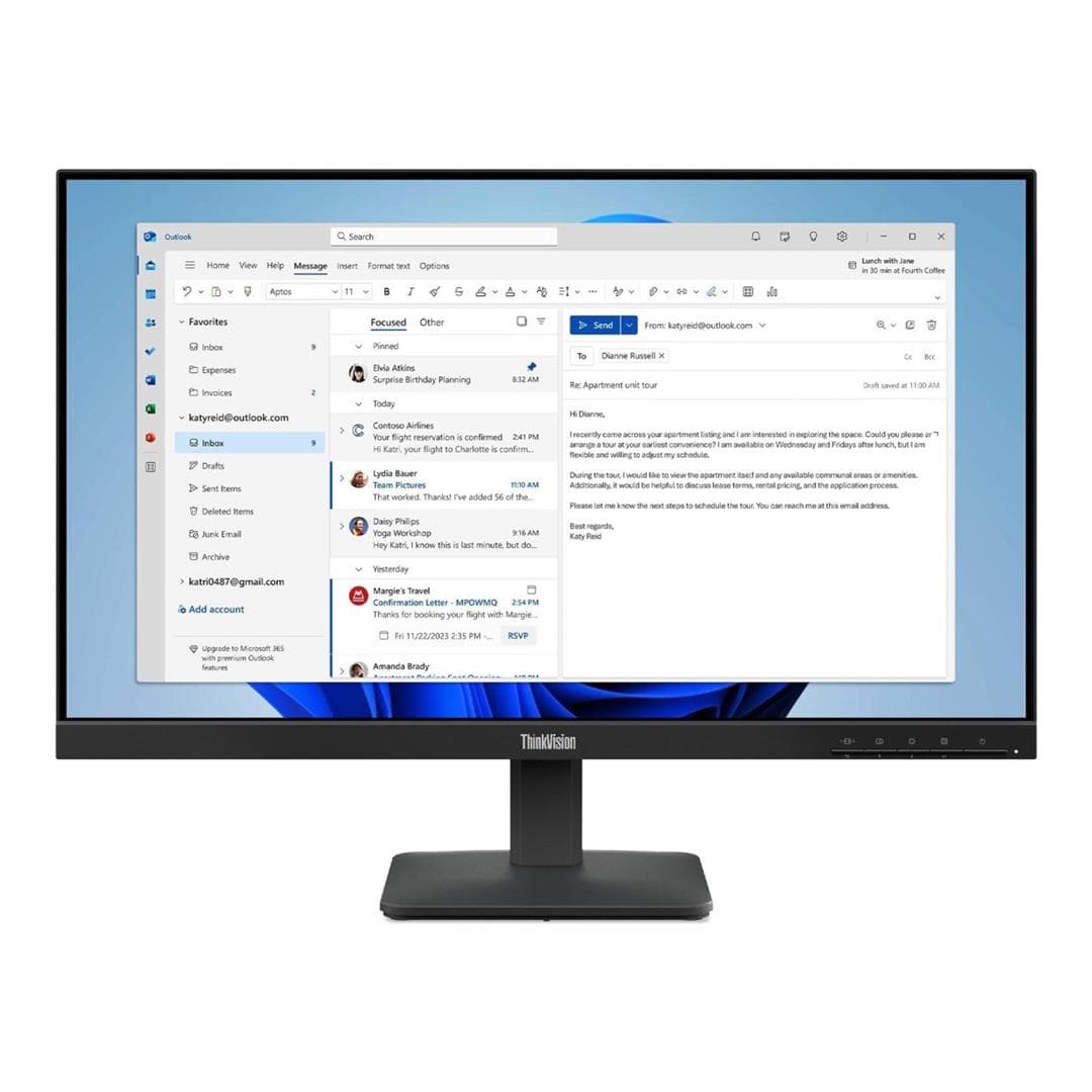 Lenovo ThinkVision S24-4e 23.8-inch 1920 x 1080p FHD 16:9 100Hz 4ms WLED IPS Monitor 64B5KAT1SA