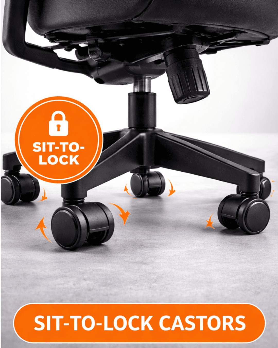 Sit-to-Lock Castors – Office Chair Wheel Set