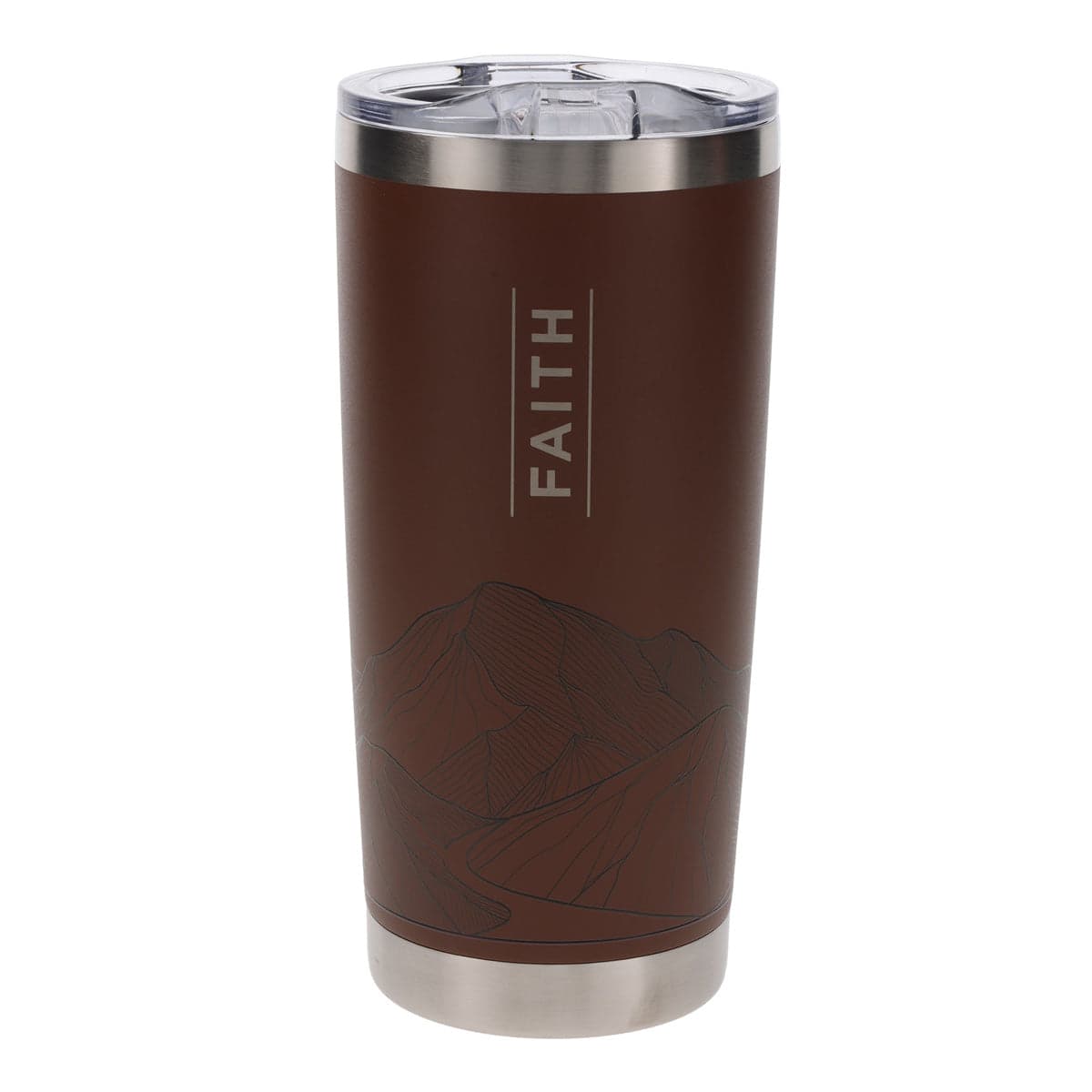 Faith Mountains Brown Stainless Steel Travel Mug