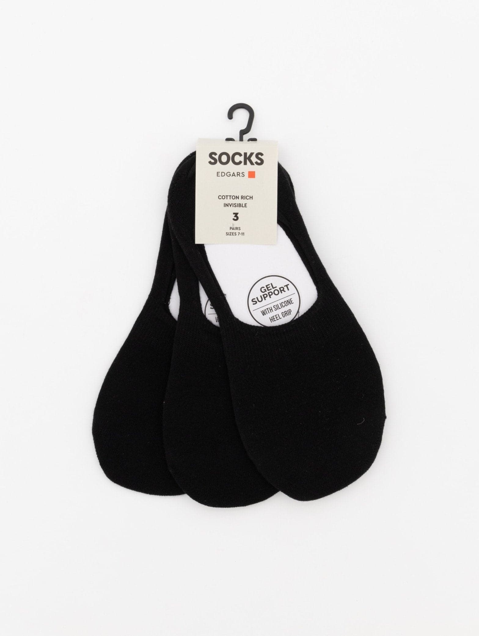 Men's 3 Pack Secret Sock - Black