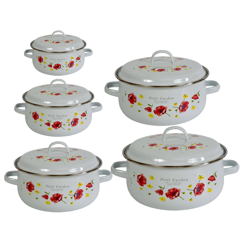 New World Enamel 10 Piece Pots Set