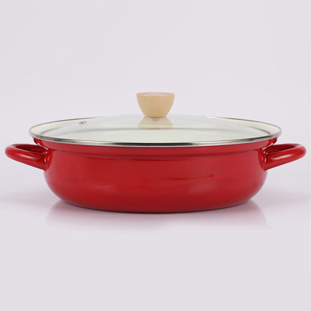 Agate Enamel Shallow Casserole 27cm with boil over guard design