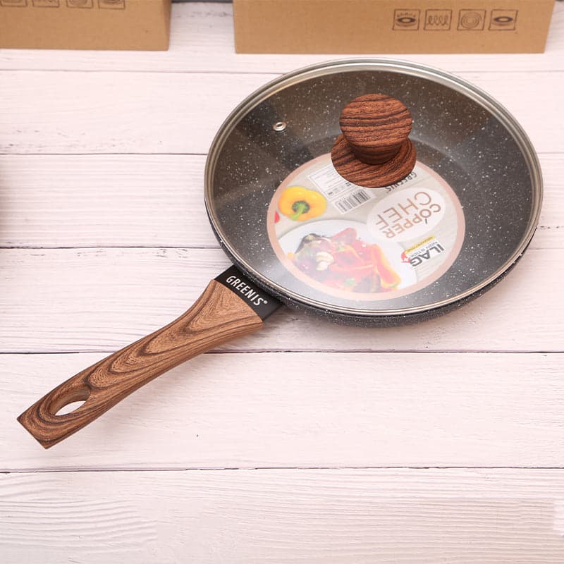 Big5 Greenis Non-Stick Aluminium Frypan Skillet with Marble Coating & Durable Bakelite Handle